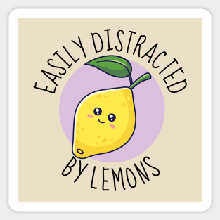 Easily Distracted By Lemons Funny Sticker